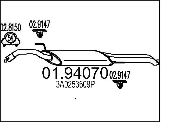 Endschalldämpfer MTS 01.94070 MTS 01.94070: Sportendschalldämpfer Volkswagen PASSAT 2017
