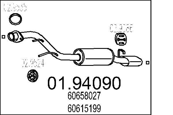 MTS Marmitta 01.94090 MTS 01.94090 costo Marmitta posteriore Alfa Romeo Spider 916 originale