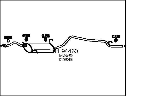 MTS Silencieux arrière 01.94460 MTS 01.94460 Silencieux d'échappement Daihatsu Terios J2 pas cher