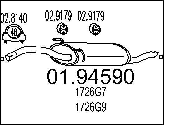 Bagpotte MTS 01.94590 MTS 01.94590: Lydpotte Peugeot EXPERT 2010