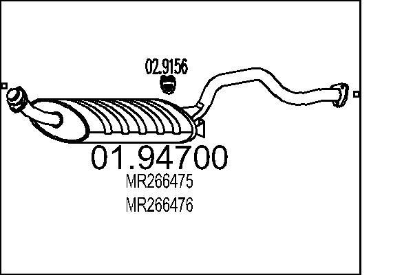 Endschalldämpfer MTS 01.94700 MTS 01.94700: Endtopf Mitsubishi PAJERO 2022