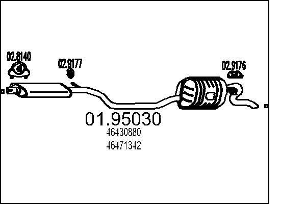 MTS Marmitta 01.95030 01.95030 costo Marmitta posteriore JAGUAR XK MTS