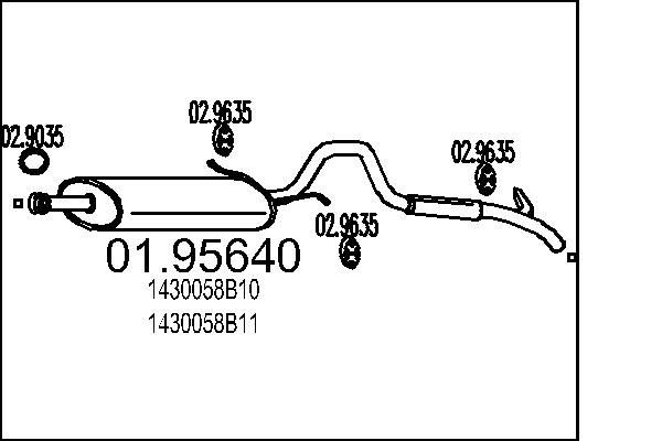 MTS Einddemper 01.95640 Uitlaatdemper Suzuki ET, TA 01.95640 MTS