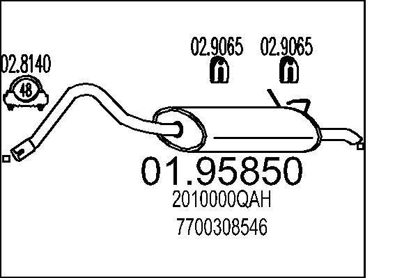 Πίσω σιλανσιέ MTS 01.95850 MTS 01.95850 Πίσω σιλανσιέ Nissan X-TRAIL 2021