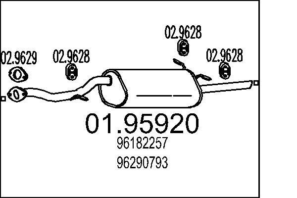 MTS Marmitta 01.95920 MTS 01.95920 Marmitta posteriore Nubira Sedan (J200) prezzo