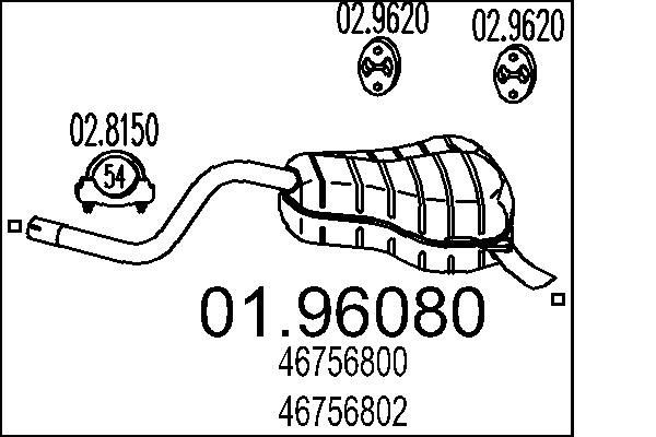 Bagpotte MTS 01.96080 MTS 01.96080: Lydpotte Lancia YPSILON 2009