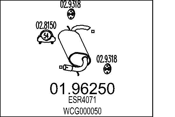 Marmitta MTS 01.96250 MTS 01.96250 Scarico LAND ROVER FREELANDER 2000