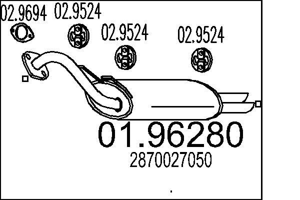 MTS Silencieux arrière 01.96280 01.96280 Silencieux arrière MTS HYUNDAI TERRACAN