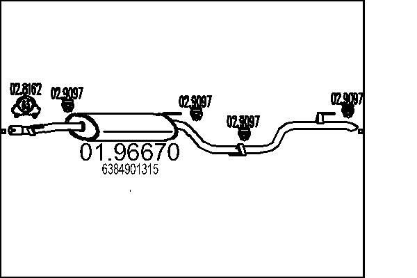 MTS Lõppsummuti 01.96670 MTS 01.96670 Summuti pütt Mercedes S124 originaal hind