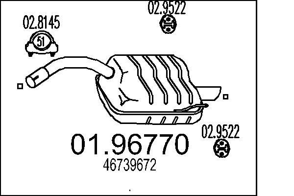 MTS Bagpotte 01.96770 MTS 01.96770 Alfa Romeo 147 937 Bagpotte til en rimelig pris