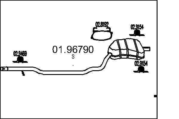 MTS Takaäänenvaimentaja 01.96790 01.96790 MTS Takapönttö SUBARU IMPREZA