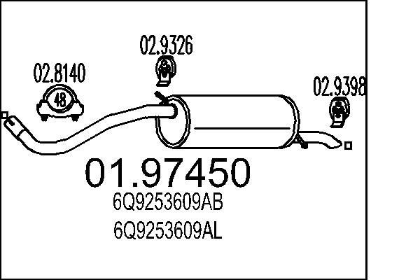 MTS Endschalldämpfer 01.97450 01.97450 Endschalldämpfer MTS VW PHAETON
