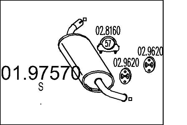MTS Takaäänenvaimentaja 01.97570 MTS 01.97570 Fiat Ducato 230L takaäänenvaimennin hinta