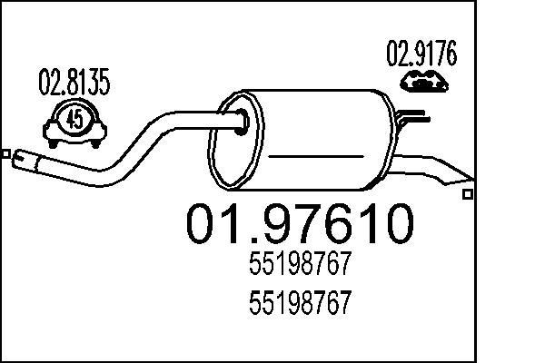 MTS Endschalldämpfer 01.97610 Endschalldämpfer MTS Lancia THESIS 01.97610