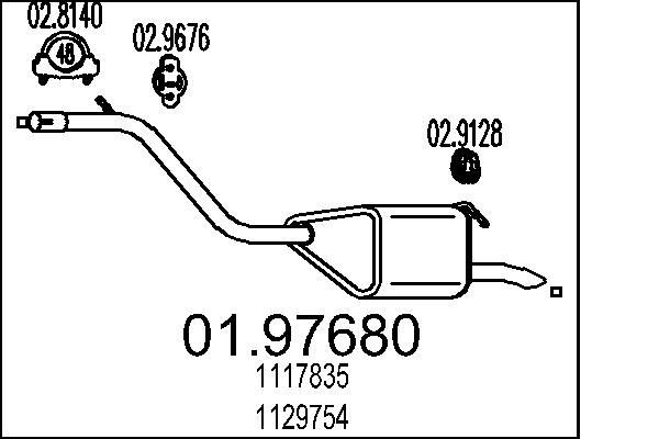 MTS Silencieux arrière 01.97680 MTS 01.97680 Silencieux d'échappement Ford Mondeo bwy pas cher