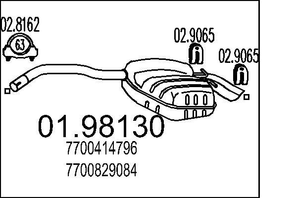 MTS Takaäänenvaimentaja 01.98130 MTS 01.98130 Takaäänenvaimentaja