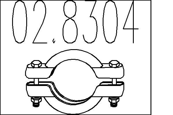 MTS Collier d'échappement 02.8304 Toyota LAND CRUISER Manchon d'echappement MTS 02.8304