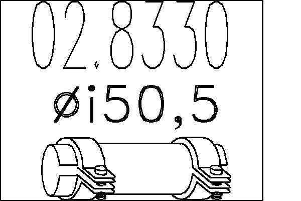 MTS Toruühendus, väljalaskesüsteem 02.8330 Summuti klamber MTS Fiat PUNTO 02.8330