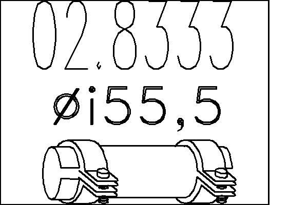 MTS Avgasklämma 02.8333 02.8333 MTS röranslutning avgassystem Nissan NAVARA