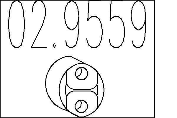 MTS Aanslagrubber, demper 02.9559 02.9559 Uitlaat beugel PEUGEOT 108 MTS