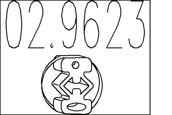 MTS Gummianslag, udstødning 02.9623 Holder udstødningssystem MTS Citroën XANTIA 02.9623