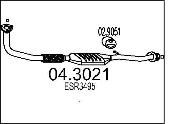 MTS Catalisador 04.3021 Conversor catalítico LAND ROVER MTS 04.3021