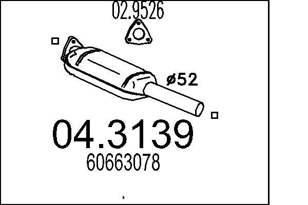 Καταλύτης MTS 04.3139 MTS 04.3139 Καταλύτες Fiat MULTIPLA 2000