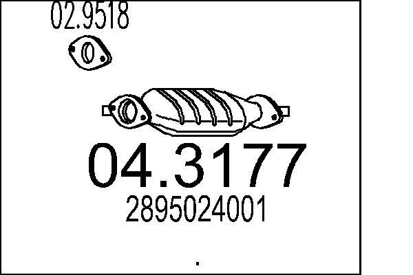 MTS Catalyseur 04.3177 Hyundai SONATA Catalyseur MTS 04.3177