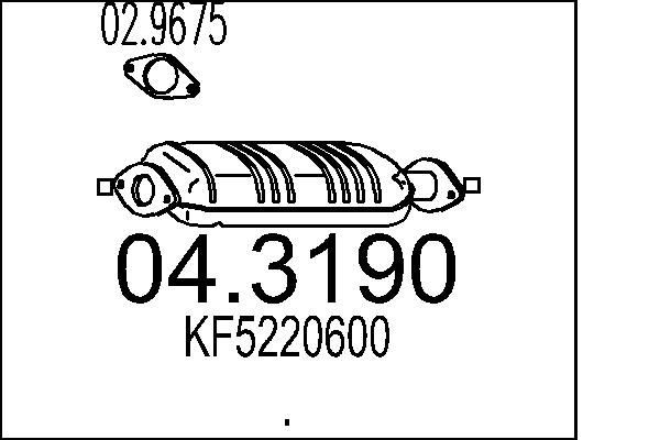 MTS Catalytic converter 04.3190 04.3190 MTS catalytic converter MAZDA MX-6