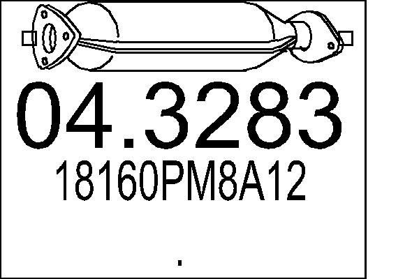 MTS Katalysator 04.3283 Honda CIVIC Uitlaat katalysator MTS 04.3283