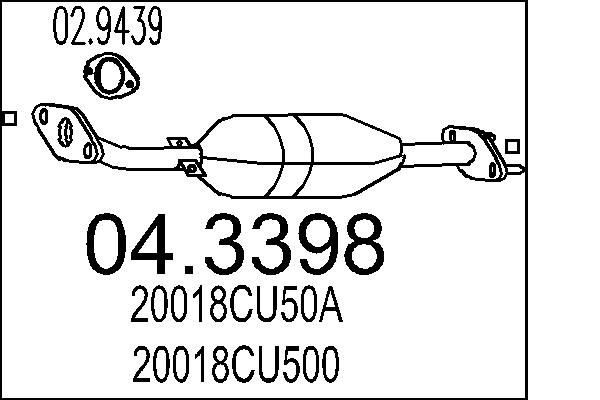 MTS Catalytic converter 04.3398 04.3398 MTS catalytic converter for NISSAN TERRANO