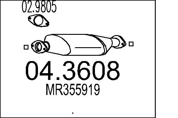 MTS Catalytic converter 04.3608 04.3608 MTS catalytic converter MITSUBISHI OUTLANDER