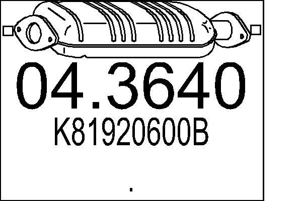 MTS Katalysator 04.3640 04.3640 MTS katalytisk omvandlare Mazda MX-3