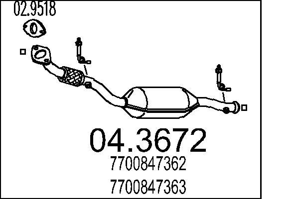 MTS Katalysaattori 04.3672 04.3672 MTS Katalysaattori NISSAN TERRANO