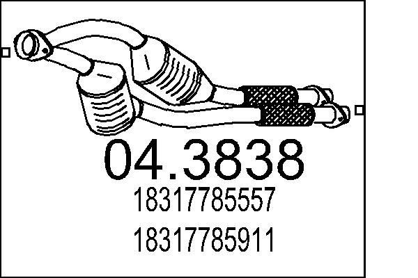 MTS Katalysator 04.3838 04.3838 MTS Uitlaat katalysator BMW goedkoop