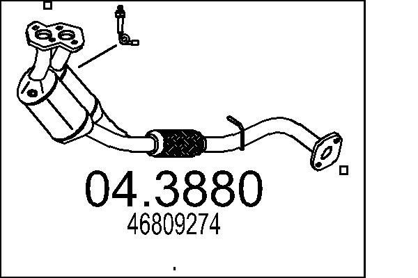 MTS Katalysator 04.3880 Katalysator MTS Alfa Romeo SPIDER 04.3880