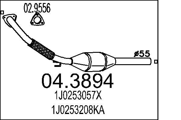 MTS Catalizzatore 04.3894 04.3894 Catalizzatore di scarico MTS Skoda