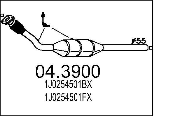 MTS Catalizzatore 04.3900 04.3900 Catalizzatore marmitta MTS Skoda