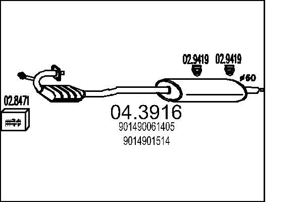 MTS Catalyseur 04.3916 04.3916 Catalyseur MTS MERCEDES-BENZ VIANO