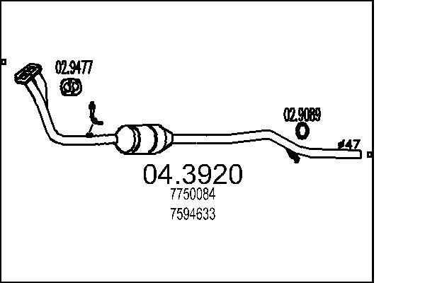 Katalysator MTS 04.3920 MTS 04.3920: Autokatalysator Fiat UNO 2022