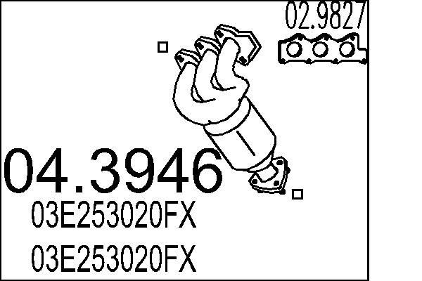 MTS Catalisador 04.3946 Conversor catalítico MTS Skoda KAROQ 04.3946