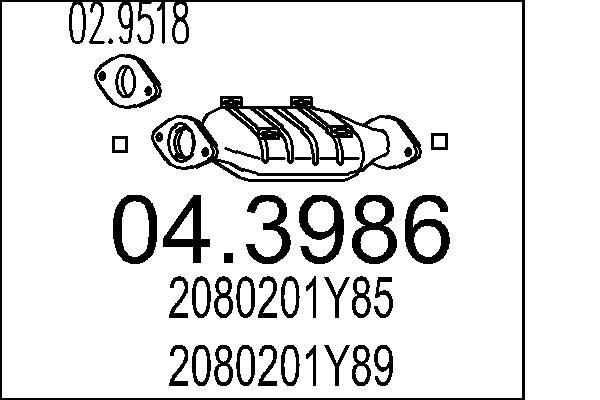 MTS Καταλύτης 04.3986 Καταλύτης MTS Nissan MAXIMA 04.3986