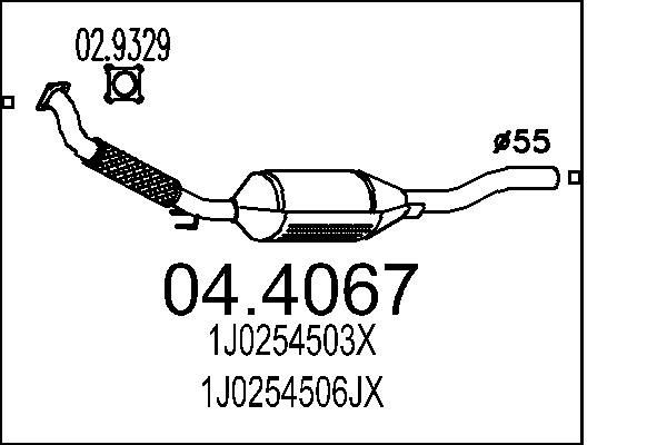 MTS Katalysator 04.4067 Skoda FELICIA Uitlaat katalysator MTS 04.4067