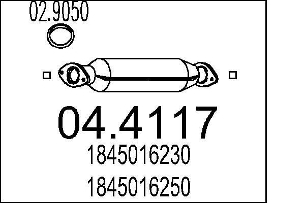 MTS Catalizzatore 04.4117 04.4117 costo Catalizzatore TOYOTA COROLLA MTS
