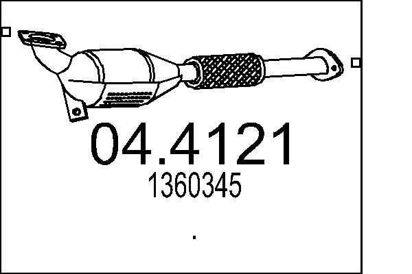 MTS Catalyseur 04.4121 Ford SIERRA Précatalyseur MTS 04.4121