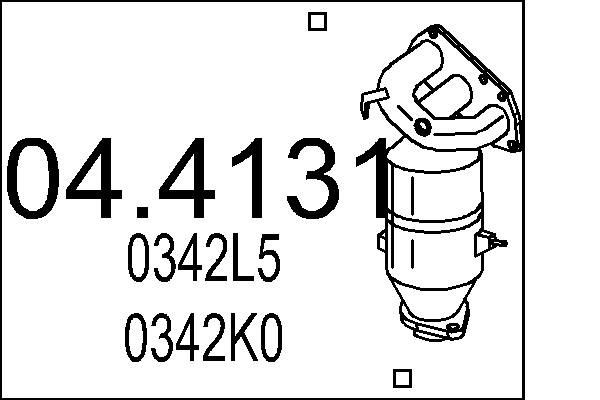 MTS Catalizzatore 04.4131 04.4131 Catalizzatore di scarico MTS Peugeot
