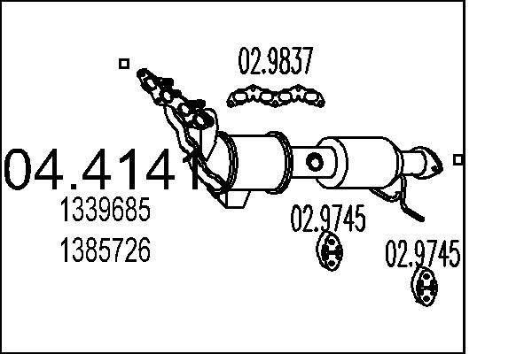 MTS Catalytic converter 04.4141 FORD KUGA MTS catalytic converter 044141
