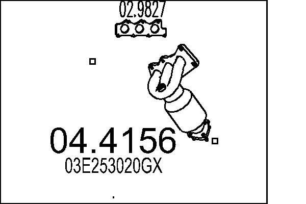 MTS Catalyseur 04.4156 Pré catalyseur MTS CORDOBA 04.4156 pas cher