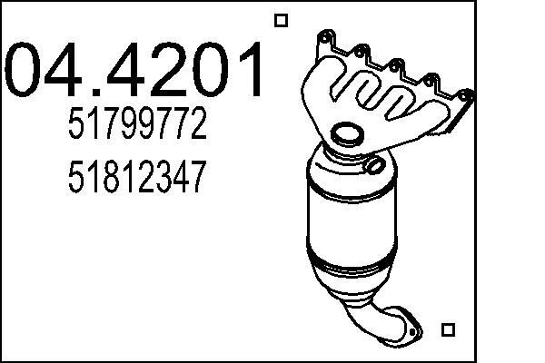 MTS Katalyzátor 04.4201 Katalyzátor MTS Fiat FIORINO 04.4201