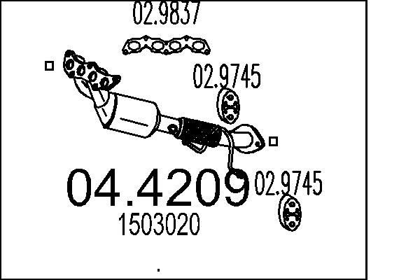MTS Catalytic converter 04.4209 FORD KUGA MTS catalytic converter 044209